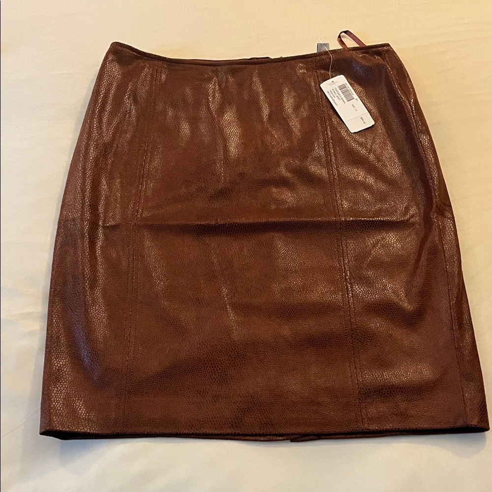 Chicos Mahogany Brown Elegant Animal Print Pencil Skirt